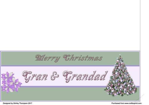 Pastel Christmas tree DL card (Gran & Grandad)