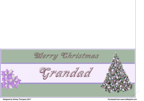 Pastel Christmas tree DL card (Grandad)