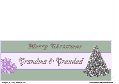 Pastel Christmas tree DL card (Grandma & Grandad)