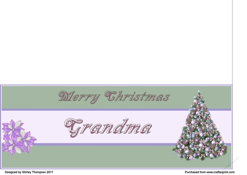 Pastel Christmas tree DL card (Grandma)