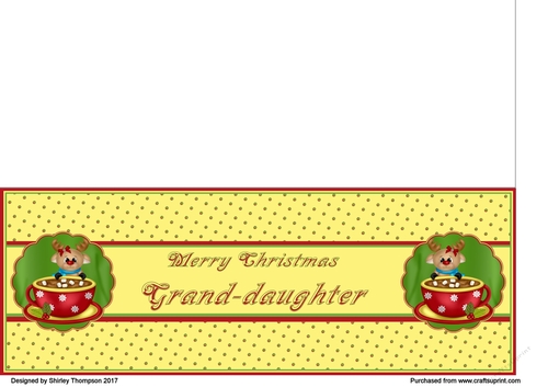 Yellow hot cocoa DL card (Grand-daughter)