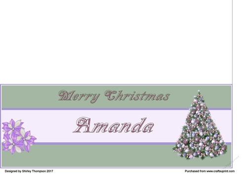 Pastel Christmas tree DL name card (Amanda)