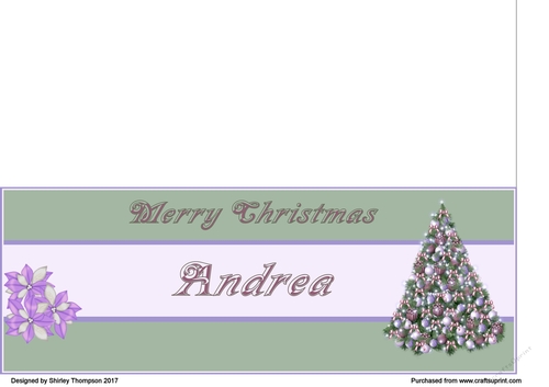 Pastel Christmas tree DL name card (Andrea)