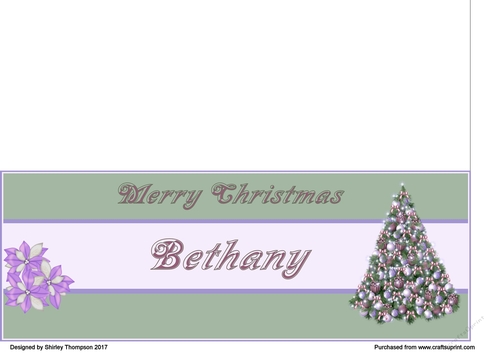 Pastel Christmas tree DL name card (Bethany)
