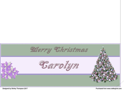 Pastel Christmas tree DL name card (Carolyn)