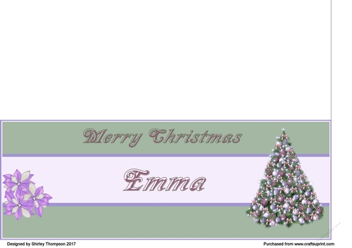 Pastel Christmas tree DL name card (Emma)
