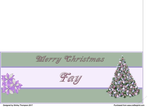 Pastel Christmas tree DL name card (Fay)