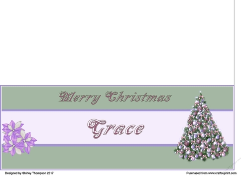 Pastel Christmas tree DL name card (Grace)