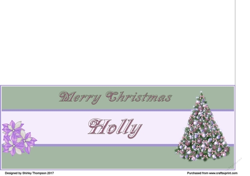 Pastel Christmas tree DL name card (Holly)