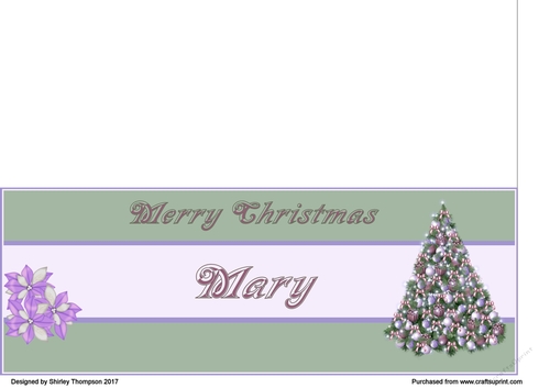 Pastel Christmas tree DL name card (Mary)