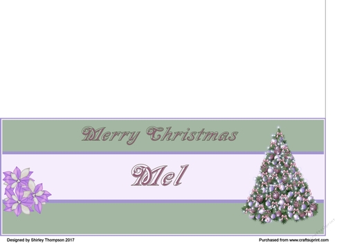 Pastel Christmas tree DL name card (Mel)