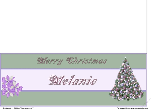 Pastel Christmas tree DL name card (Melanie)