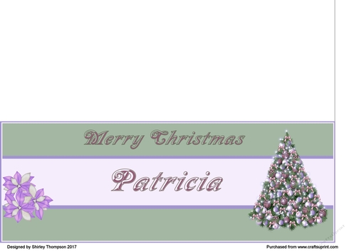 Pastel Christmas tree DL name card (Patricia)