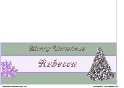 Pastel Christmas tree DL name card (Rebecca)