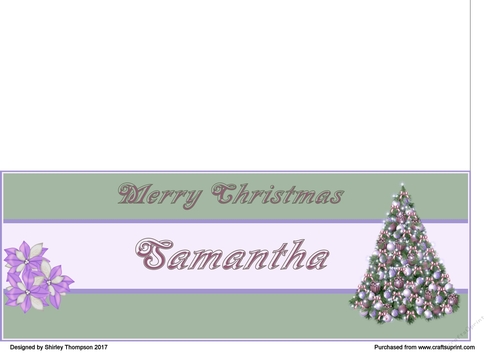Pastel Christmas tree DL name card (Samantha)
