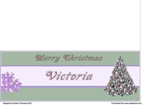 Pastel Christmas tree DL name card (Victoria)