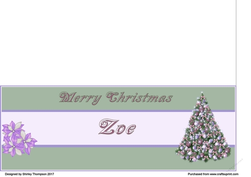 Pastel Christmas tree DL name card (Zoe)