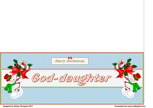 Snowman DL card (God-daughter)