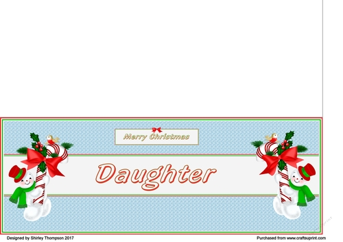 Snowman DL card (Daughter)