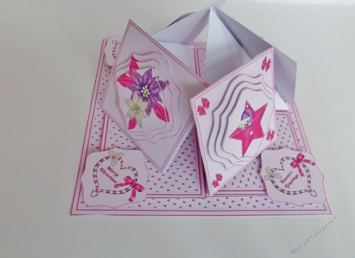 Pastel quad easel Christmas card.