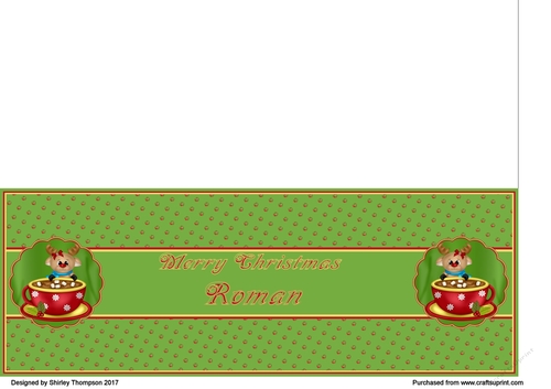 Green hot cocoa  DL name card (Roman)