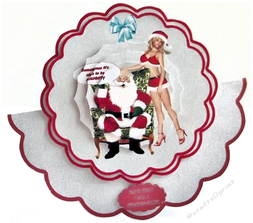 Nice to be naughty Santa wobble card.