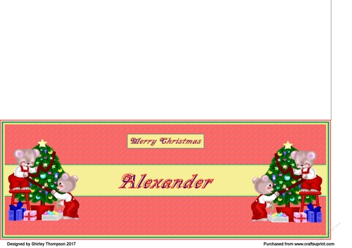 Christmas tree bears DL card (Alexander)