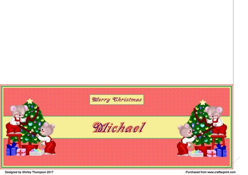 Christmas tree bears DL card (Michael)