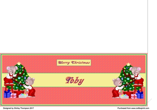 Christmas tree bears DL card (Toby)