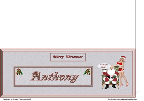 Naughty Santa male DL name card (Anthony)