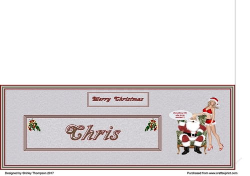 Naughty Santa male DL name card (Chris)