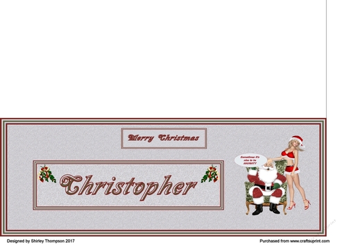 Naughty Santa male DL name card (Christopher)
