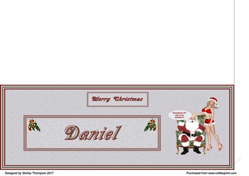 Naughty Santa male DL name card (Daniel)