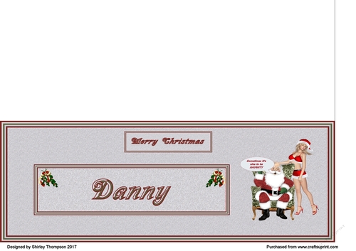 Naughty Santa male DL name card (Danny)