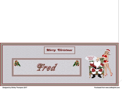 Naughty Santa male DL name card (Fred)
