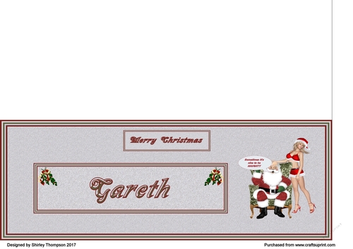 Naughty Santa male DL name card (Gareth)
