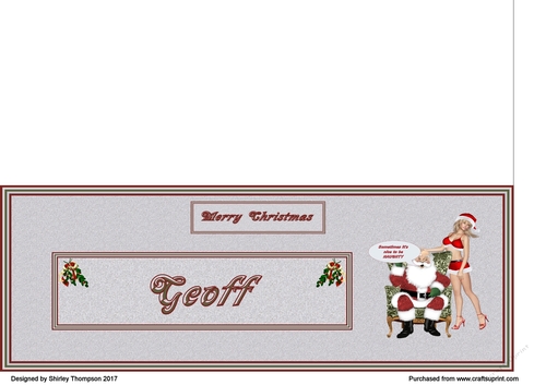 Naughty Santa male DL name card (Geoff)