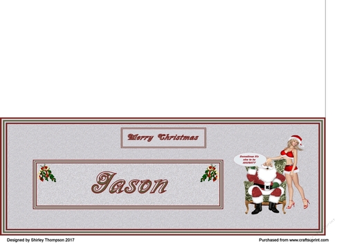 Naughty Santa male DL name card (Jason)