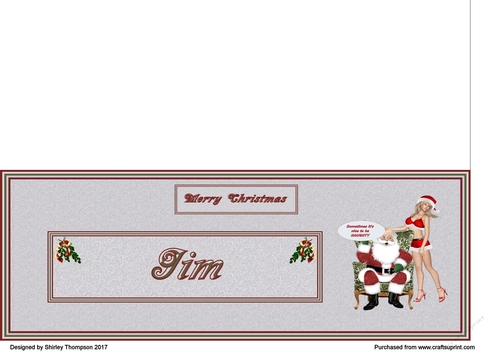Naughty Santa male DL name card (Jim)