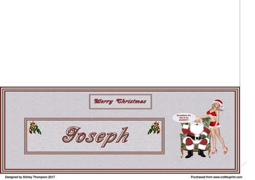 Naughty Santa male DL name card (Joseph)