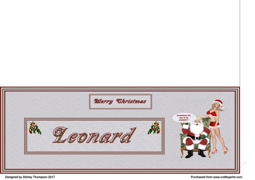 Naughty Santa male DL name card (Leonard)