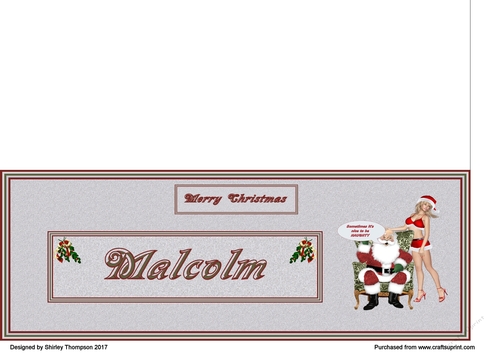 Naughty Santa male DL name card (Malcolm)