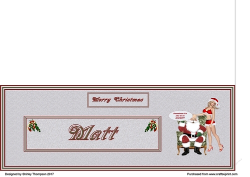 Naughty Santa male DL name card (Matt)