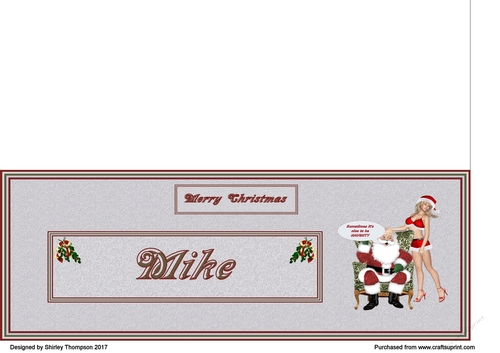 Naughty Santa male DL name card (Mike)