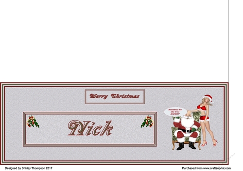 Naughty Santa male DL name card (Nick)