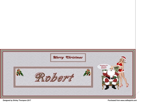 Naughty Santa male DL name card (Robert)