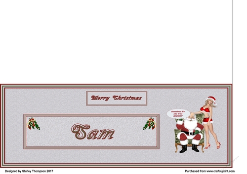 Naughty Santa male DL name card (Sam)