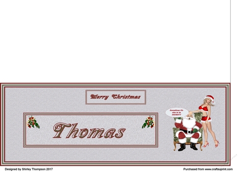 Naughty Santa male DL name card (Thomas)