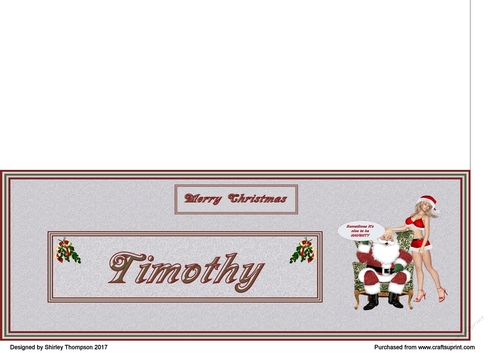 Naughty Santa male DL name card (Timothy)