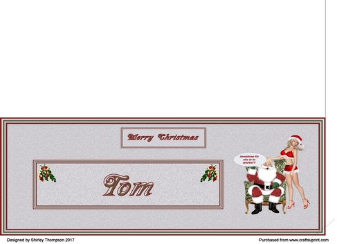 Naughty Santa male DL name card (Tom)